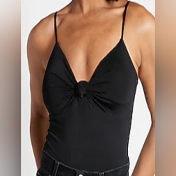 Express body Contour Compress Silky Knotted Front. Thong Bodysuit size small - Picture 4 of 9